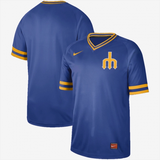 Men's Nike Seattle Mariners Blank Cooperstown Collection Legend V-Neck Jersey Royal - Ujersey
