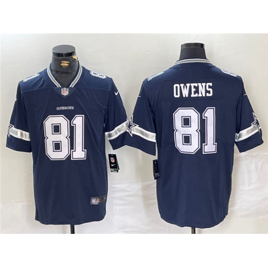 Men's Dallas Cowboys #81 Terrell Owens Navy Vapor Untouchable Limited Football Stitched Jersey - Ujersey