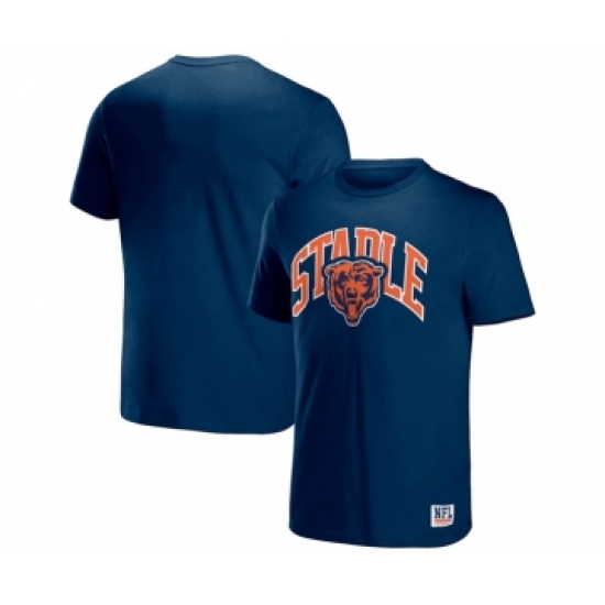 Men's Chicago Bears x Staple Navy Logo Lockup T-Shirt - Ujersey