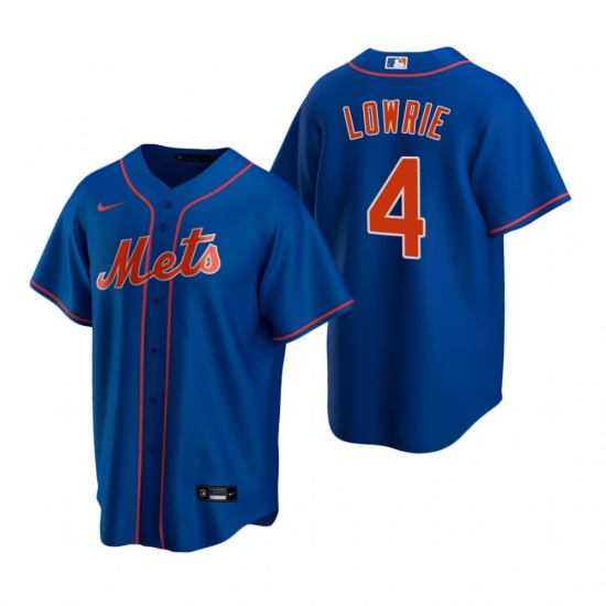 Men's Nike New York Mets #4 Jed Lowrie Royal Alternate Stitched Baseball Jersey - Ujersey