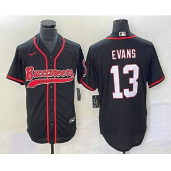 Men's Nike Tampa Bay Buccaneers #13 Mike Evans Black Cool Base Stitched Baseball Jersey - Ujersey