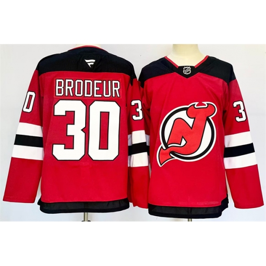 Men's New Jersey Devils #30 Martin Brodeur Red 2024-25 Home Stitched Hockey Jersey - Ujersey