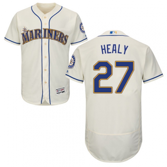 Men's Majestic Seattle Mariners #27 Ryon Healy Cream Alternate Flex Base Authentic Collection MLB Jersey - Ujersey