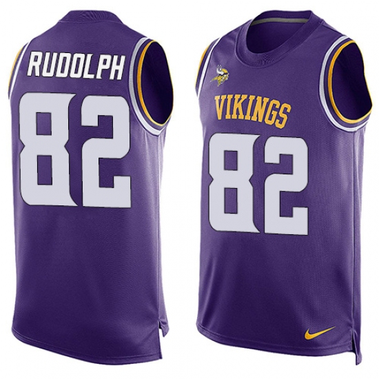 Men's Nike Minnesota Vikings #82 Kyle Rudolph Limited Purple Player Name & Number Tank Top NFL Jersey - Ujersey