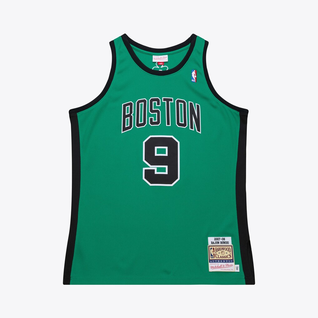 Men's Boston Celtics Rajon Rondo Mitchell & Ness Kelly Green 2007-08 Hardwood Classics Authentic Jersey - U-jersey