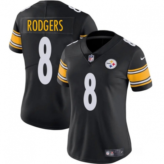 Women's Pittsburgh Steelers #8 Aaron Rodgers Black 2025 Vapor Untouchable Limited Football Stitched Jersey(Run Small) - Ujersey