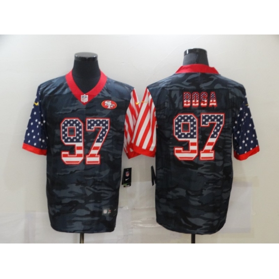 Men's San Francisco 49ers #97 Nick Bosa Camo Flag Nike Limited Jersey - Ujersey