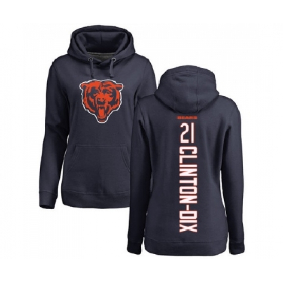 Football Women's Chicago Bears #21 Ha Clinton-Dix Navy Blue Backer Pullover Hoodie - Ujersey