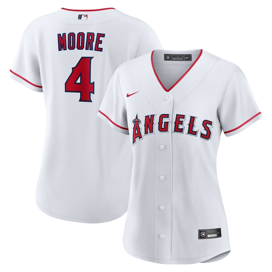 Women's Los Angeles Angels Christian Moore Nike White Home Replica Jersey - Ujersey