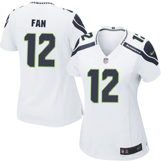 Women's Nike Seattle Seahawks 12th Fan Game White NFL Jersey - Ujersey