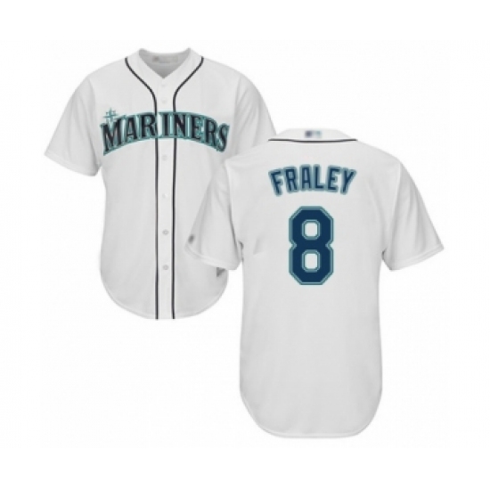 Youth Seattle Mariners #8 Jake Fraley Authentic White Home Cool Base Baseball Player Jersey - Ujersey