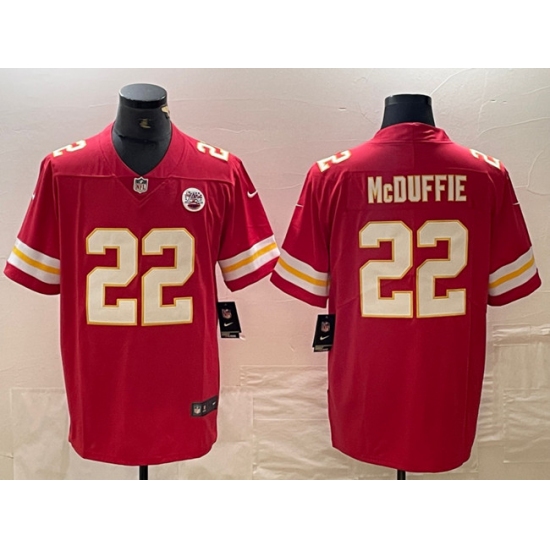 Men's Kansas City Chiefs #22 Trent McDuffie Red Vapor Untouchable Limited Football Stitched Jersey - Ujersey