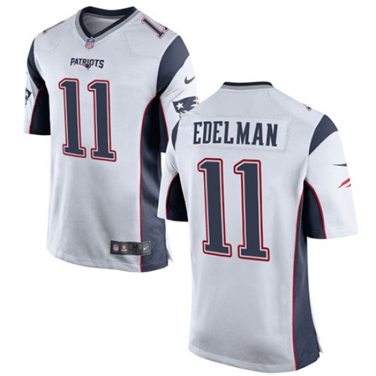 Men's Nike New England Patriots #11 Julian Edelman Game White NFL Jersey - Ujersey