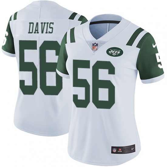 Women's Nike New York Jets #56 DeMario Davis White Vapor Untouchable Limited Player NFL Jersey - Ujersey