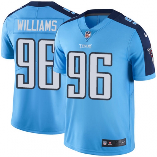 Men's Nike Tennessee Titans #96 Sylvester Williams Light Blue Team Color Vapor Untouchable Limited Player NFL Jersey - Ujersey