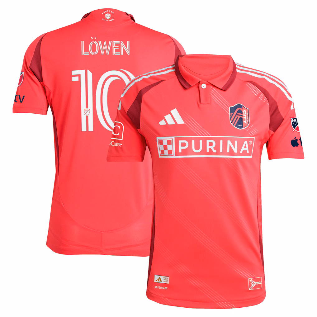 Men's St. Louis CITY SC Eduard Löwen adidas Red 2025 Forever CITY Red On-Field Authentic Jersey - ujerseystore