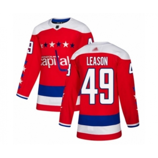 Men's Washington Capitals #49 Brett Leason Authentic Red Alternate Hockey Jersey - Ujersey