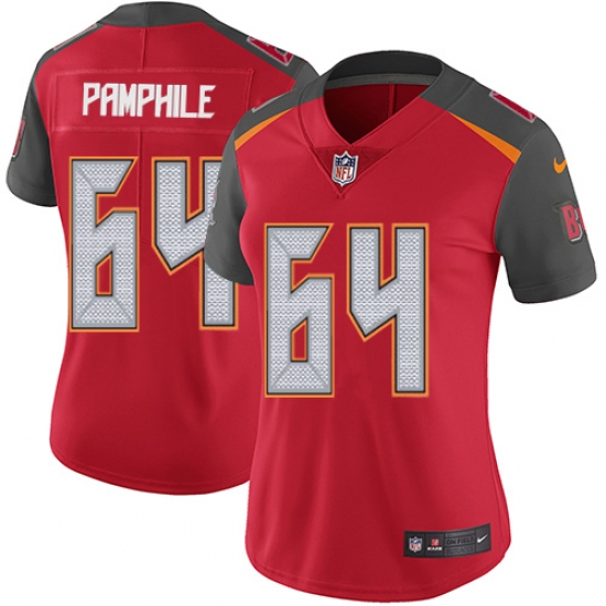 Women's Nike Tampa Bay Buccaneers #64 Kevin Pamphile Red Team Color Vapor Untouchable Limited Player NFL Jersey - Ujersey