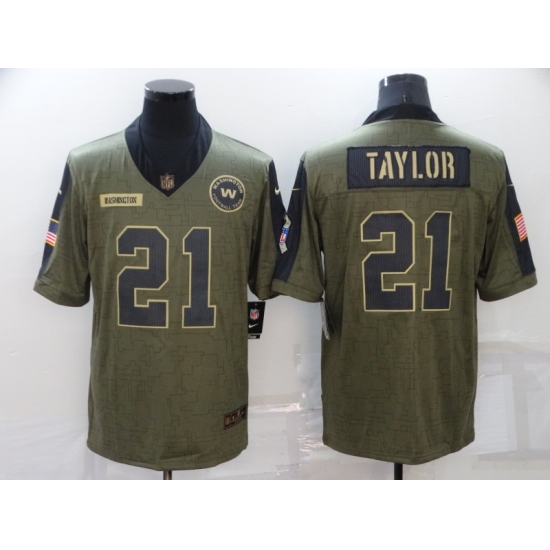 Men's Washington Redskins #21 Sean Taylor Nike Olive 2021 Salute To Service Limited Player Jersey