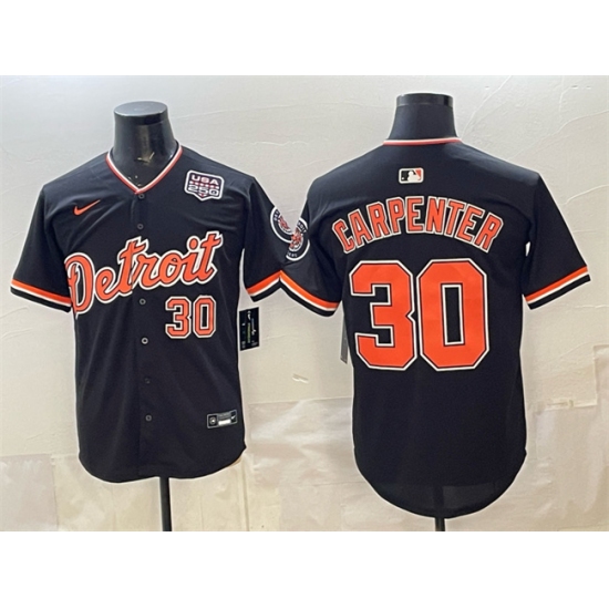Men's Detroit Tigers #30 Kerry Carpenter Black 2026 Alternate USA 250 Vapor Premier Limited Stitched Baseball Jersey - Ujersey