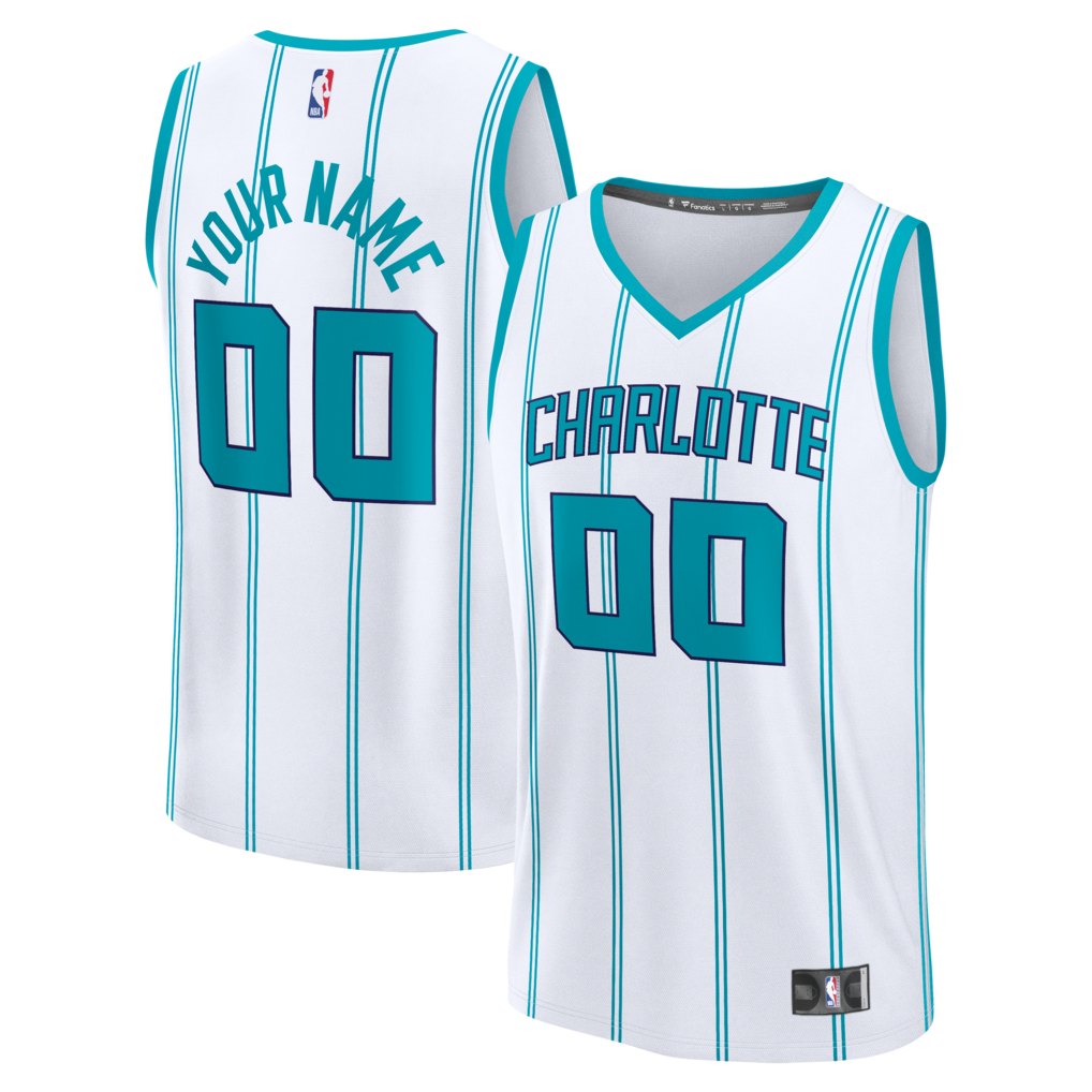 Youth Charlotte Hornets Fanatics White Fast Break Custom Jersey - Association Edition - Ujersey