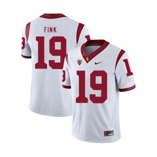 USC Trojans 19 Matt Fink White College Football Jersey - Ujersey