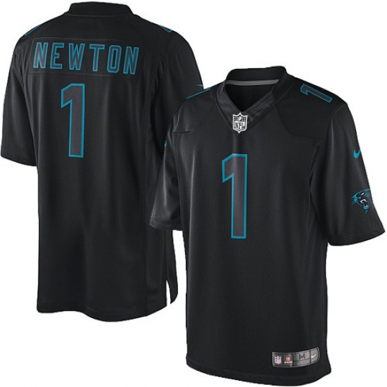 Men's Nike Carolina Panthers #1 Cam Newton Limited Black Impact NFL Jersey - Ujersey