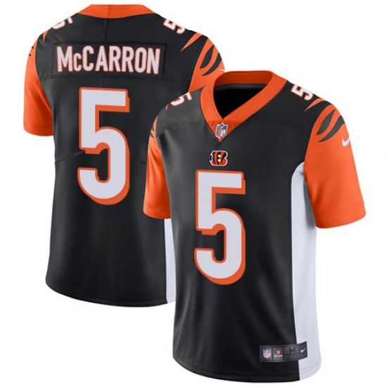 Youth Nike Cincinnati Bengals #5 AJ McCarron Vapor Untouchable Limited Black Team Color NFL Jersey - Ujersey