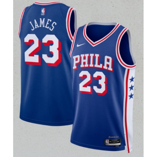 Men's Philadelphia 76ers #23 LeBron James Royal 2026 Icon Edition Stitched Jersey - Ujersey
