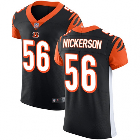 Men's Nike Cincinnati Bengals #56 Hardy Nickerson Black Team Color Vapor Untouchable Elite Player NFL Jersey - Ujersey