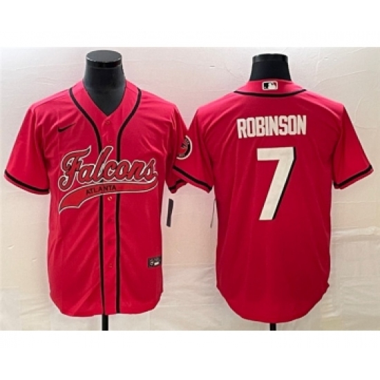 Men's Atlanta Falcons #7 Bijan Robinson Red Cool Base Stitched Baseball Jersey - Ujersey
