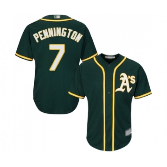 Youth Oakland Athletics #7 Cliff Pennington Replica Green Alternate 1 Cool Base Baseball Jersey - Ujersey