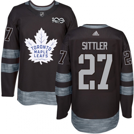 Men's Adidas Toronto Maple Leafs #27 Darryl Sittler Authentic Black 1917-2017 100th Anniversary NHL Jersey - Ujersey