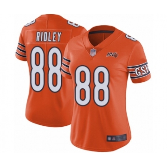 Women's Chicago Bears #88 Riley Ridley Orange Alternate 100th Season Limited Football Jersey - Ujersey