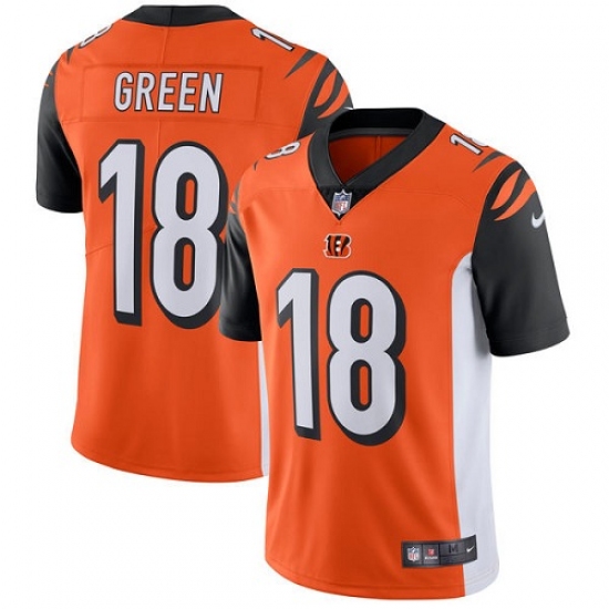 Men's Nike Cincinnati Bengals #18 A.J. Green Vapor Untouchable Limited Orange Alternate NFL Jersey - Ujersey
