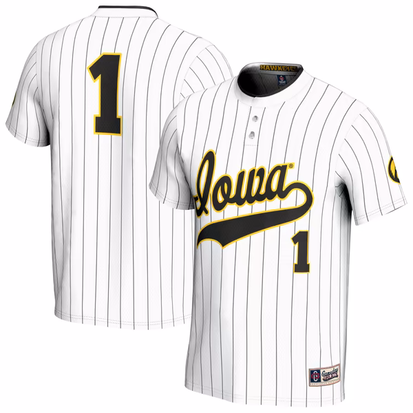 Youth GameDay Greats White Iowa Hawkeyes Lightweight Softball Fashion Jersey