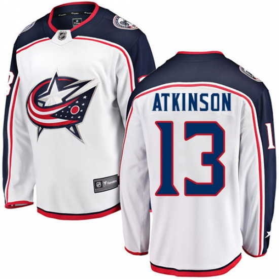 Men's Columbus Blue Jackets #13 Cam Atkinson Fanatics Branded White Away Breakaway NHL Jersey - Ujersey