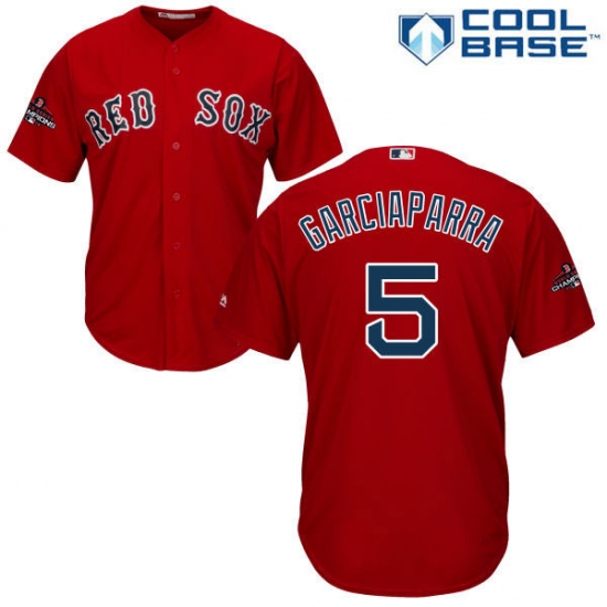 Youth Majestic Boston Red Sox #5 Nomar Garciaparra Authentic Red Alternate Home Cool Base 2018 World Series Champions MLB Jersey - Ujersey