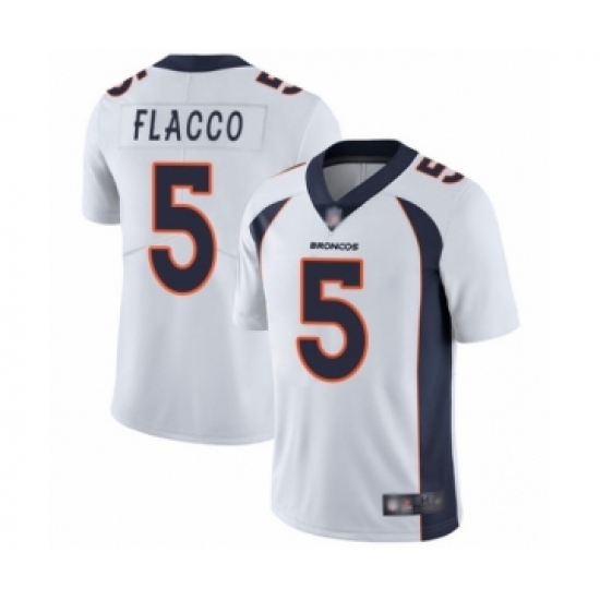 Men's Denver Broncos #5 Joe Flacco White Vapor Untouchable Limited Player Football Jersey - Ujersey