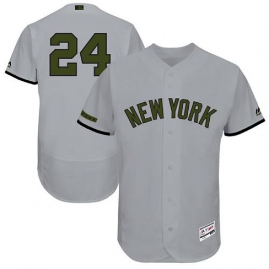 Men's Majestic New York Yankees #24 Gary Sanchez Grey Memorial Day Authentic Collection Flex Base MLB Jersey - Ujersey