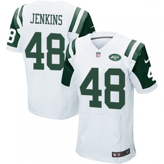 Men's Nike New York Jets #48 Jordan Jenkins Elite White NFL Jersey - Ujersey