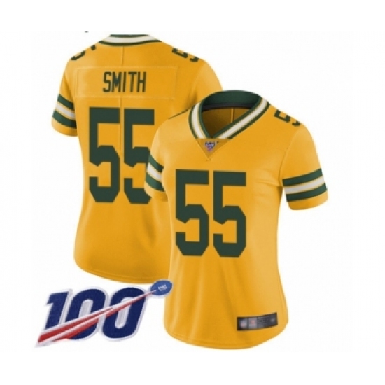 Women's Green Bay Packers #55 Za'Darius Smith Limited Gold Rush Vapor Untouchable 100th Season Football Jersey - Ujersey