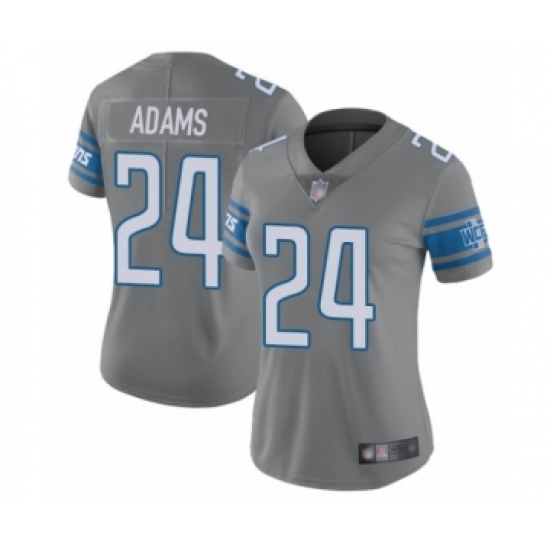 Women's Detroit Lions #24 Andrew Adams Limited Steel Rush Vapor Untouchable Football Jersey - Ujersey