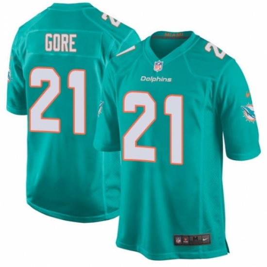 Men's Nike Miami Dolphins #21 Frank Gore Game Aqua Green Team Color NFL Jersey - Ujersey