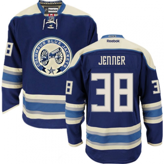 Men's Reebok Columbus Blue Jackets #38 Boone Jenner Authentic Navy Blue Third NHL Jersey - Ujersey