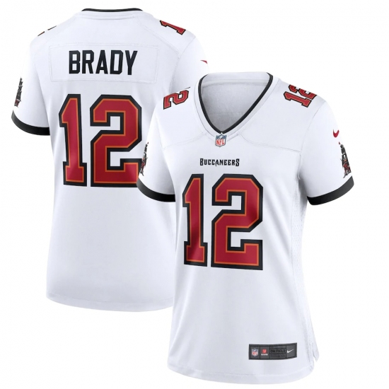 Women's Tampa Bay Buccaneers #12 Tom Brady Nike White Game Jersey.webp - Ujersey