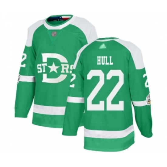 Men's Dallas Stars #22 Brett Hull Authentic Green 2020 Winter Classic Hockey Jersey - Ujersey