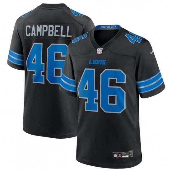 Men's Detroit Lions #46 Jack Campbell Black 2nd Alternate Vapor Limited Football Stitched Game Jersey - Ujersey