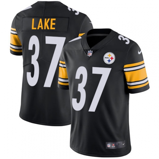 Men's Nike Pittsburgh Steelers #37 Carnell Lake Black Team Color Vapor Untouchable Limited Player NFL Jersey - Ujersey