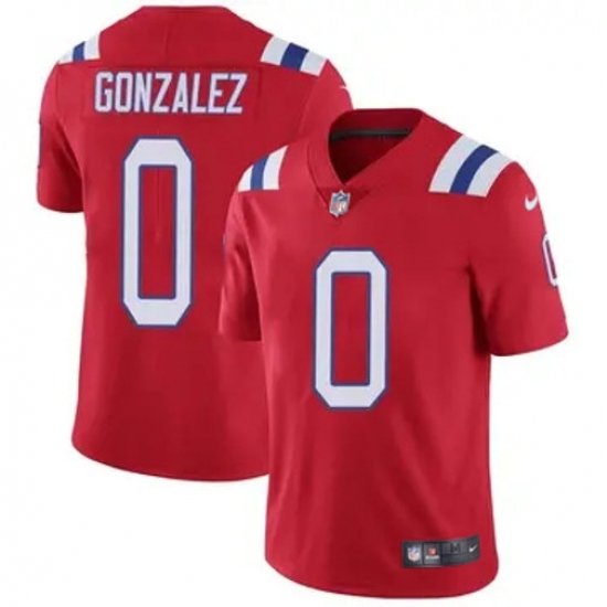 Youth New England Patriots #0 Christian Gonzalez Red Stitched Vapor Limited Jersey - Ujersey